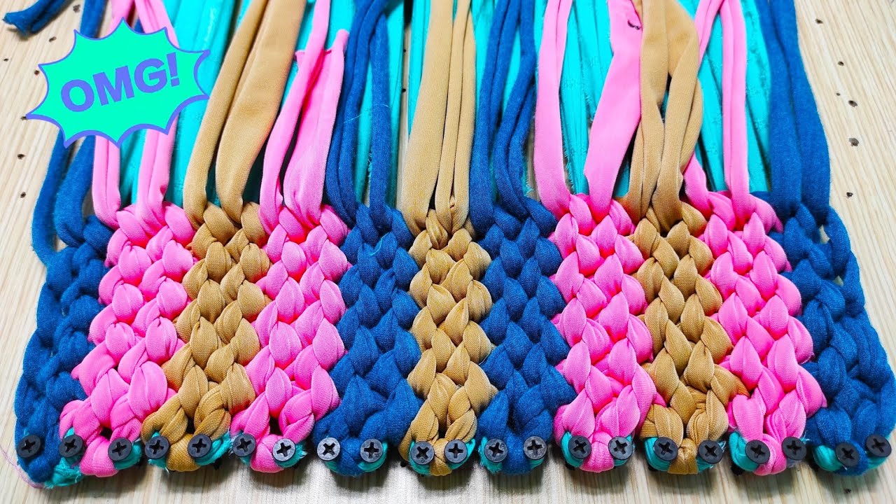 DIY, Super Beautiful Doormat Idea, doormat making at home, doormat with old t shirt, paydan