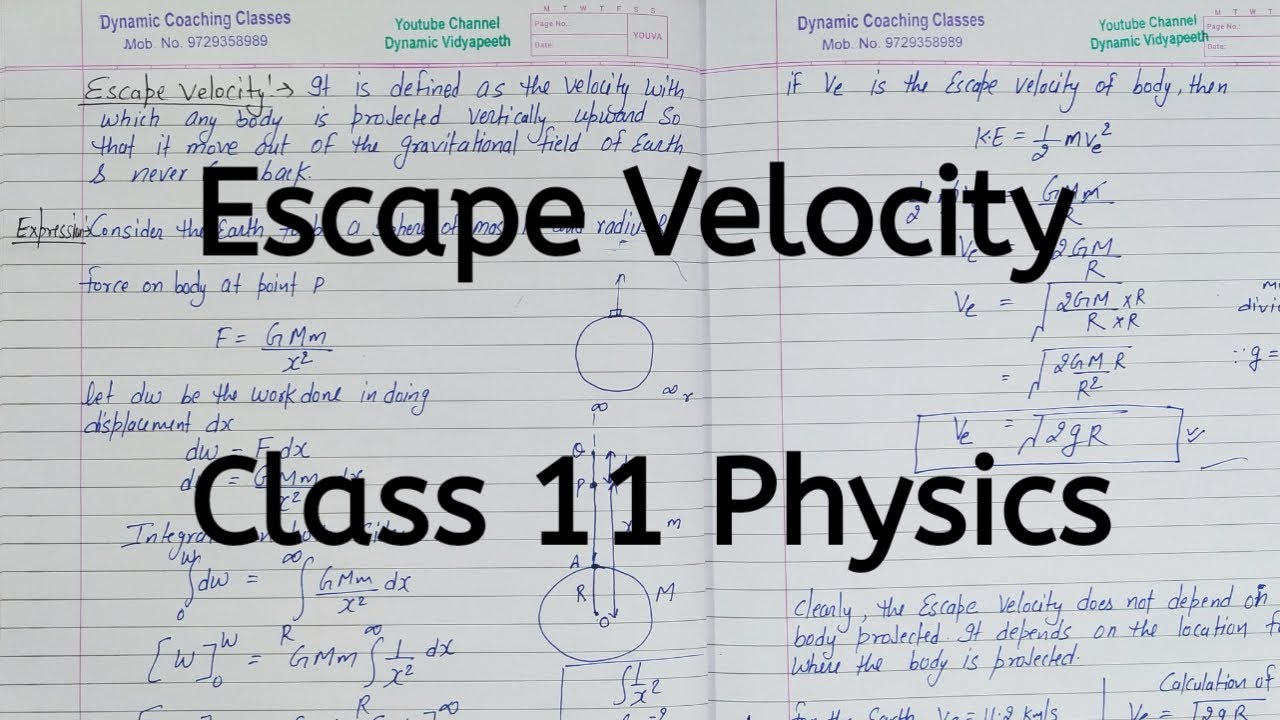 Escape Velocity | Chapter 7 | Gravitation | Class 11 Physics