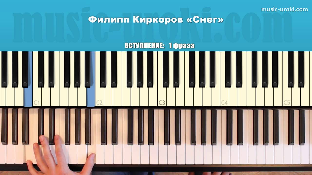 Филипп Киркоров (Ирина Билык) - Снег. Как играть на фортепиано