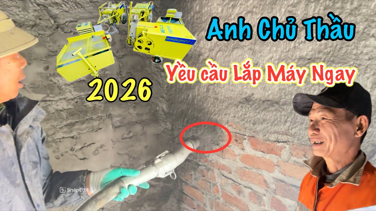 2026 Sóc Sơn Bơm vữa kiểu này bảo sao công trình hoàn thành nhanh gọn, Lắp đặt cho anh Thành Minh