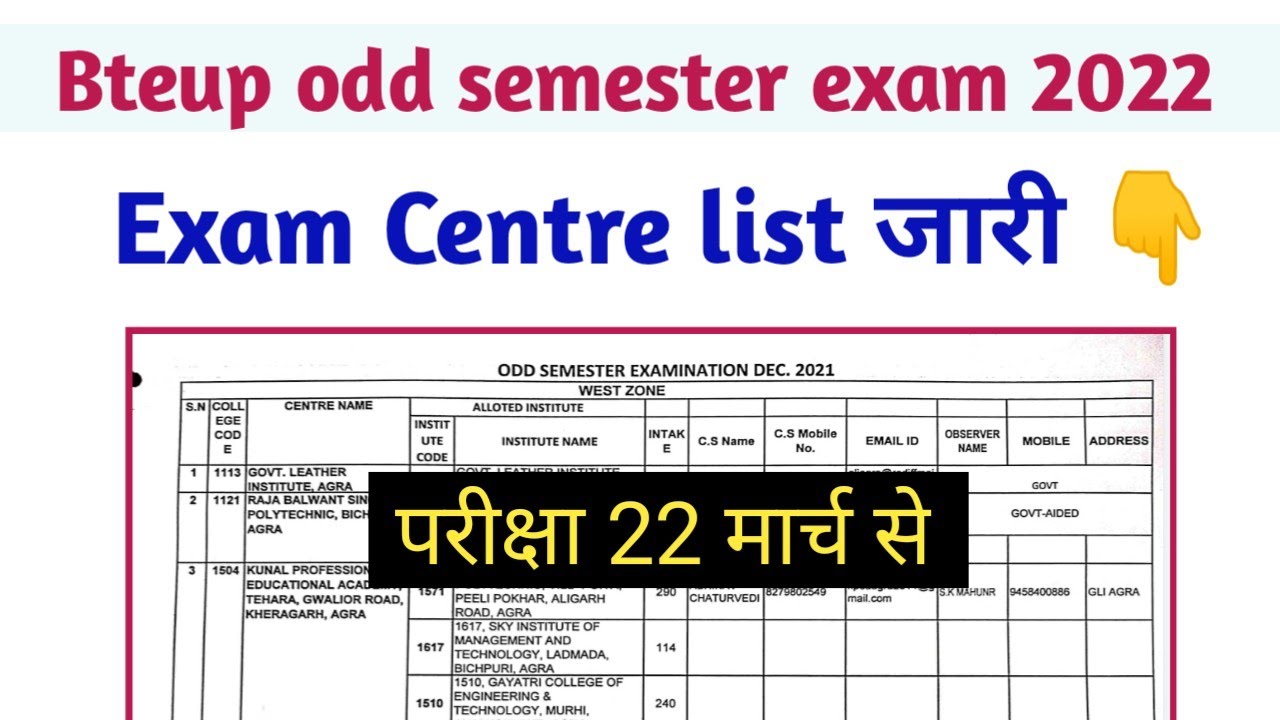 #Polytechnic odd semester exam centre 2022| bteup odd semester exam centre 2022| @powercircuitacademy