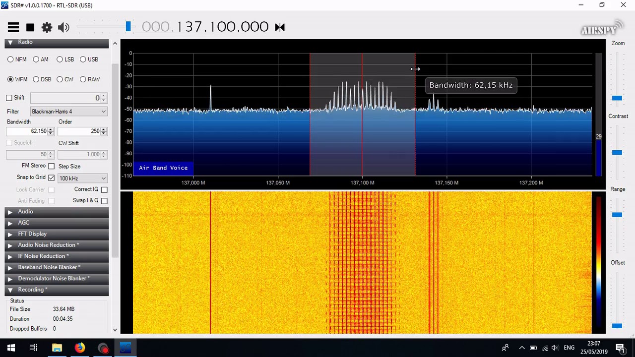 Receiving NOAA satellite images with noaa-apt and SDR#