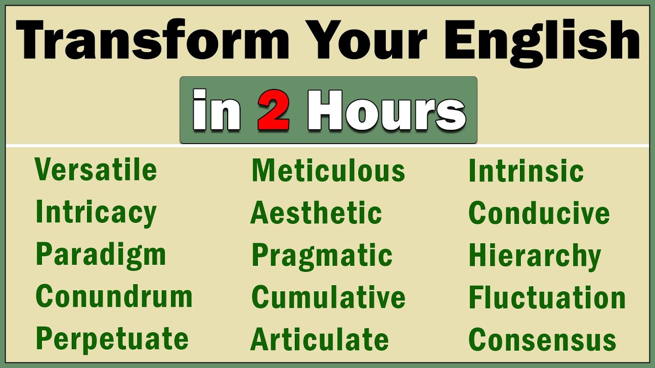 Advanced Vocabulary in 2 Hours | Transform Your English Instantly!
