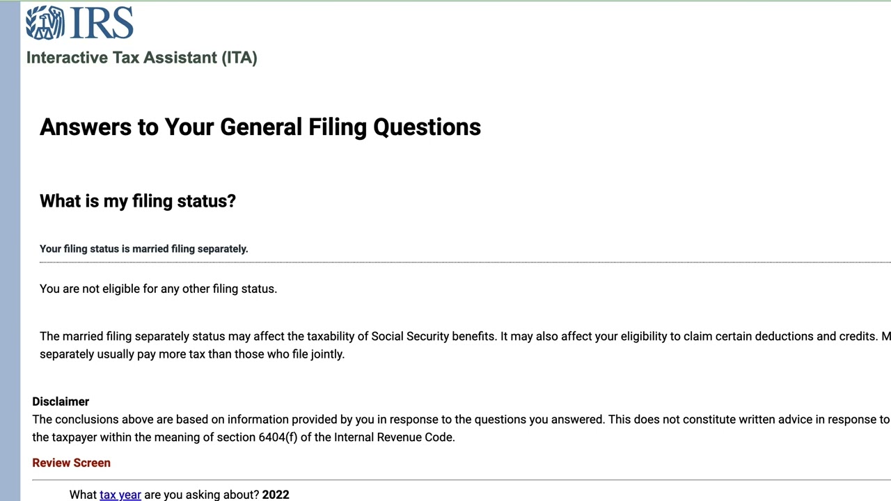 What is my tax filing status?