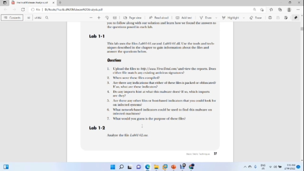Practical Malware Analysis - Static Analysis