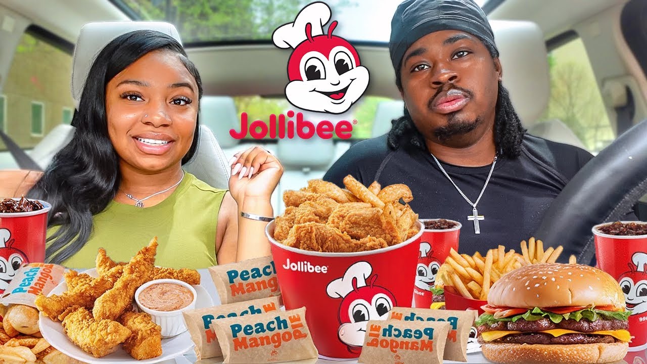 Americans Try Jollibee For The First Time! (Chickenjoy, Yum Burger, Jolly Spaghetti)