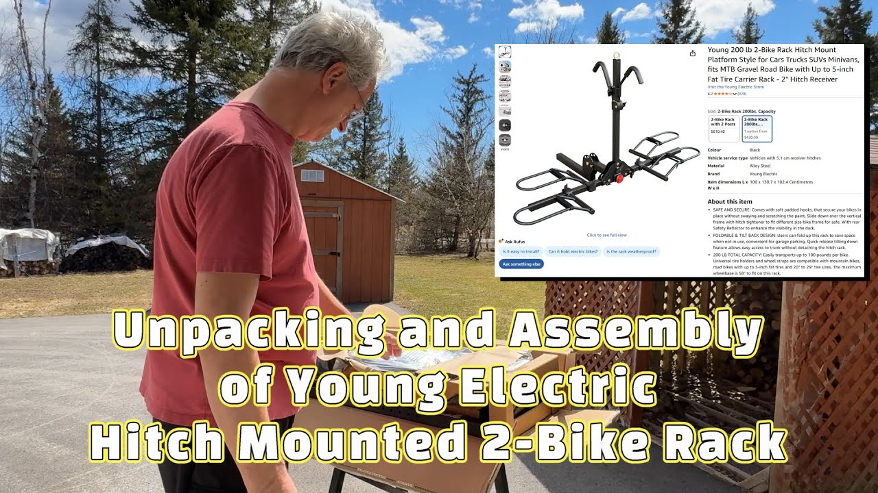 Young Electric Hitch Mounted eBike Car Rack Assembly