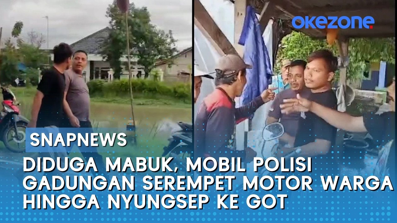 Diduga Mabuk, Mobil Polisi Gadungan Serempet Motor Warga hingga Nyungsep ke Got