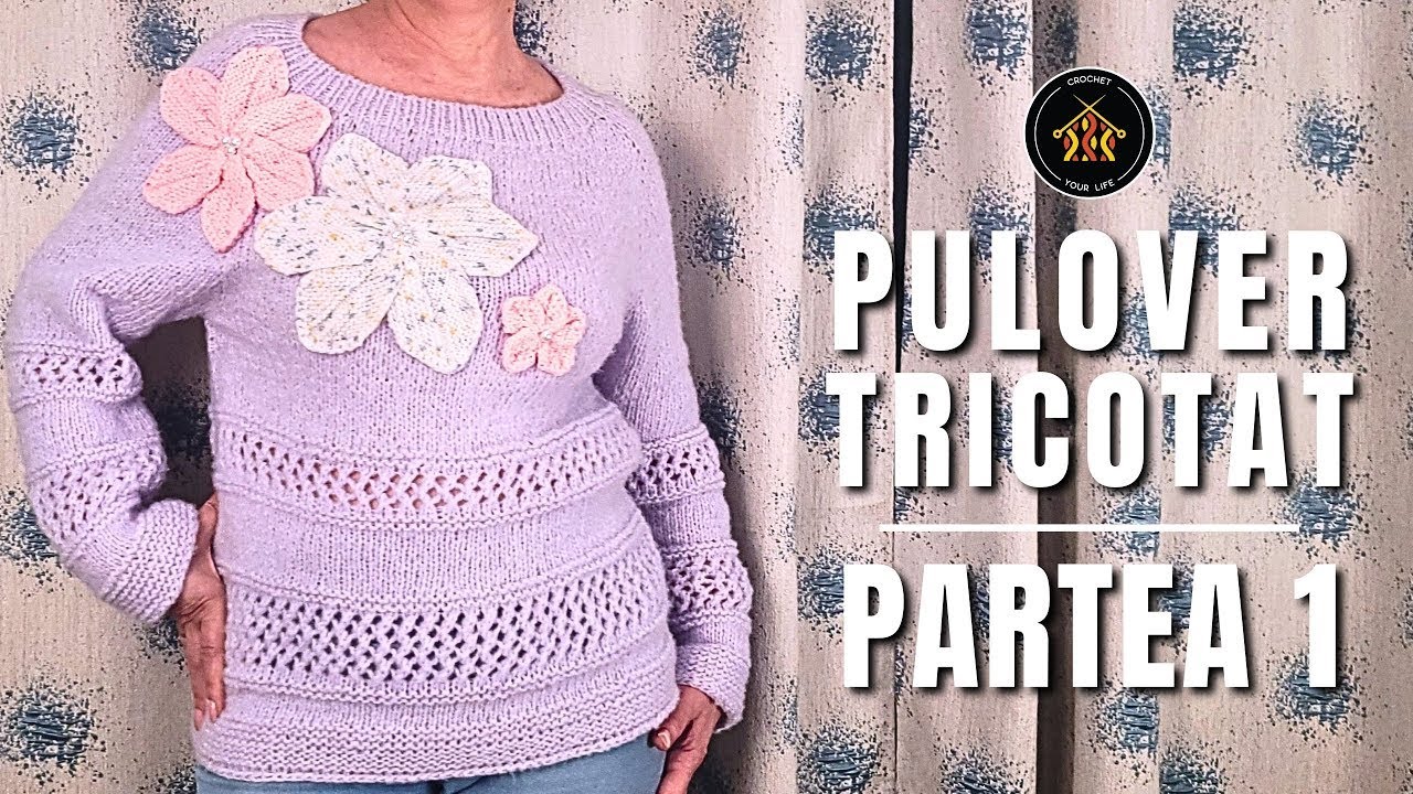 Cum tricotam pulover cu raglan anatomic cu epoleti - Partea 1