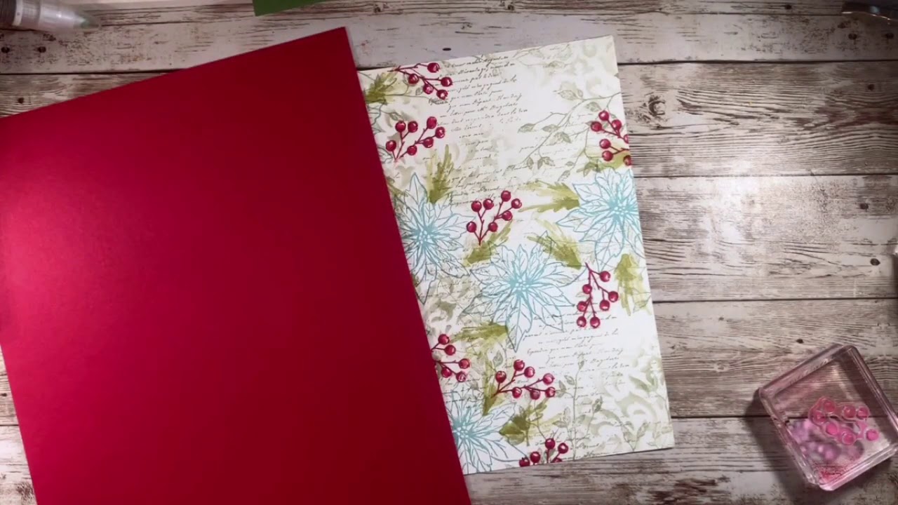 Make 4 Stunning Christmas cards with collage background Tutorial Stampin' Up!