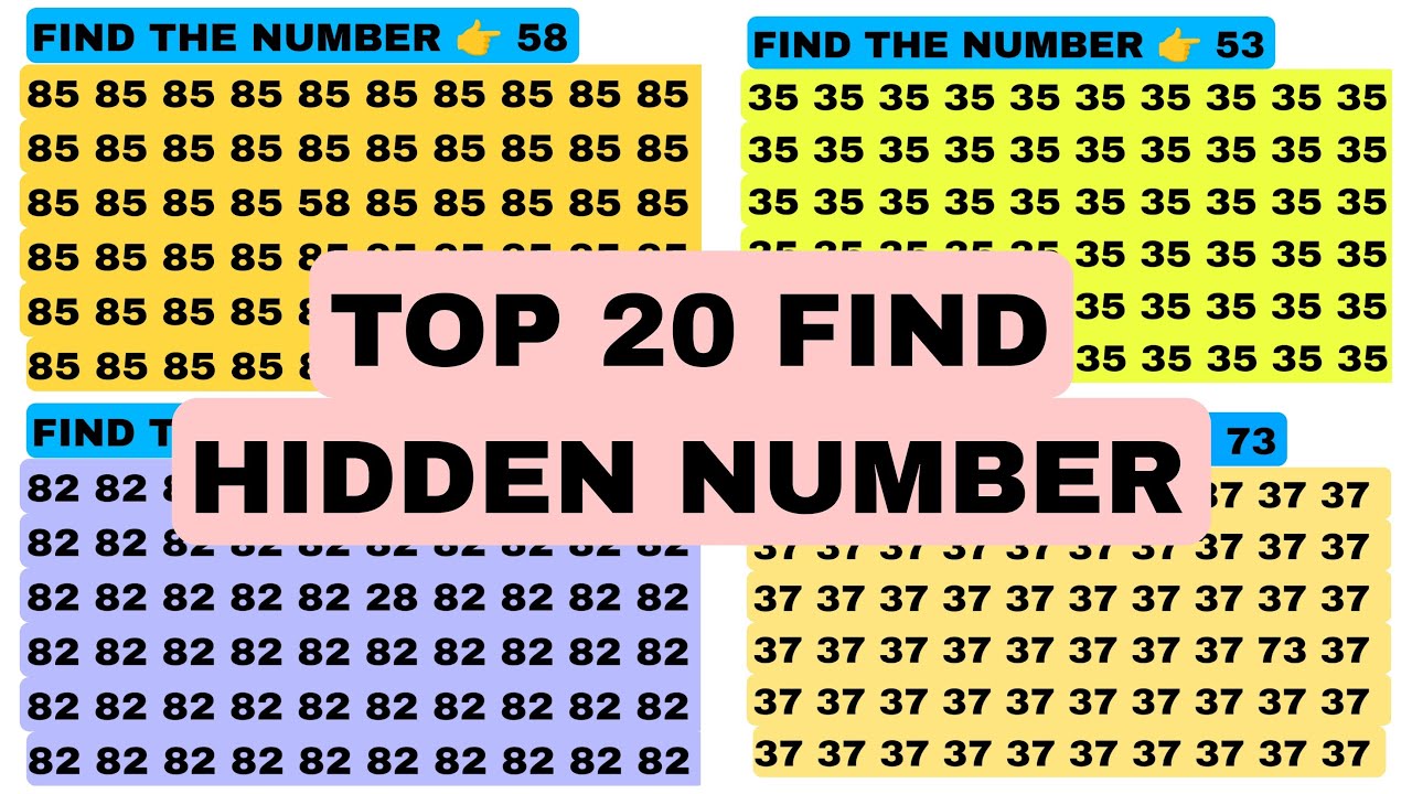 TOP Find Hidden Number 🧐 | Test Your Brain 🧠 | quiz video today @sanjayofficial6060