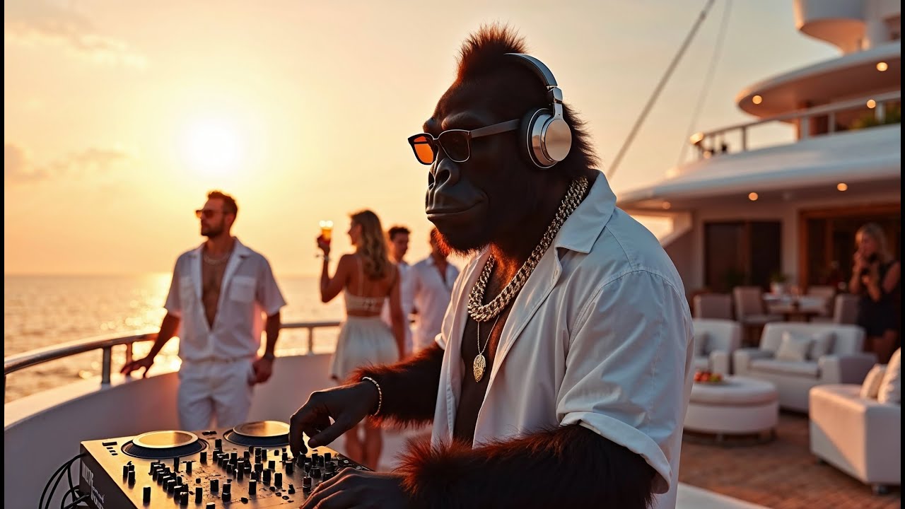 DJ Gorilla |☕ Morning Coffee Rave on a Yacht in IBIZA, SPAIN | Chill House Vibes 🌅
