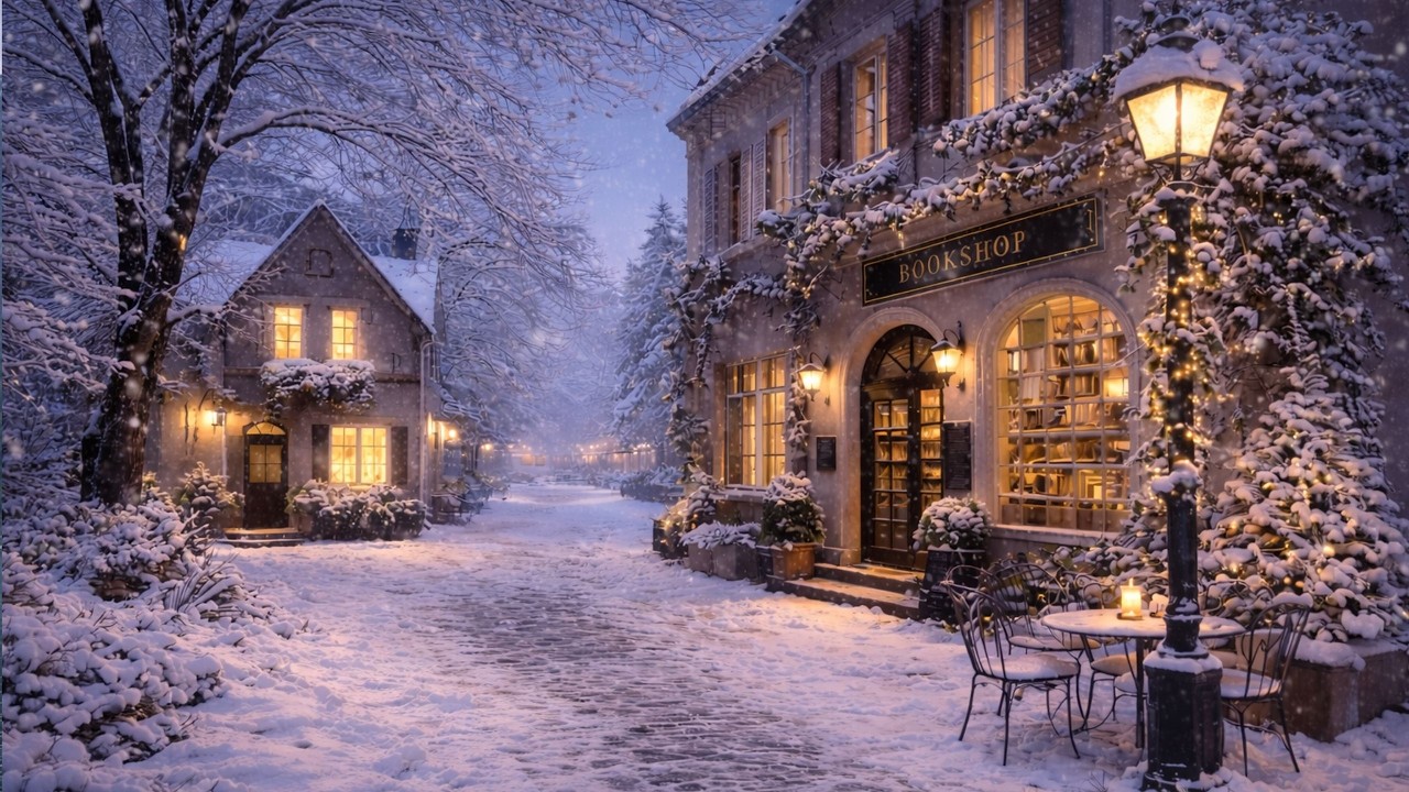 Cozy Snowy Village at Night ❄️ | Relaxing Winter Ambience for Sleep & Stress Relief