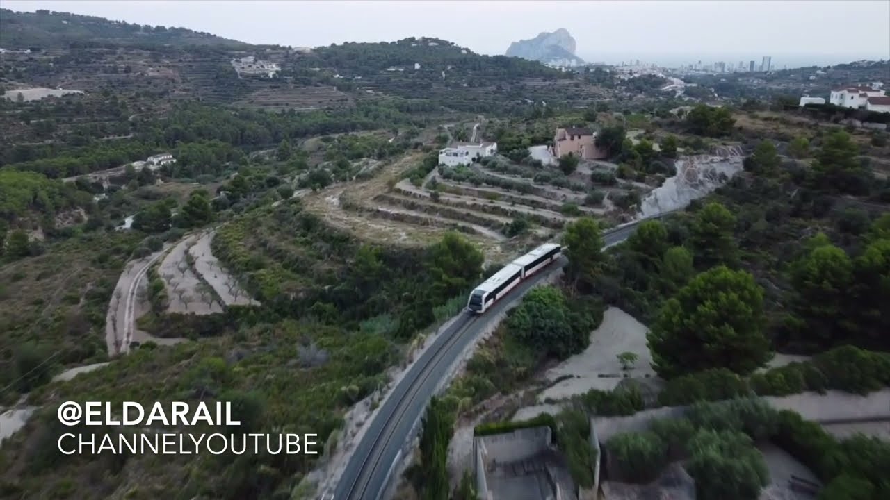 Tren TRAM S-2500 (FGV) grabado desde Dron (Drone).#eldarail