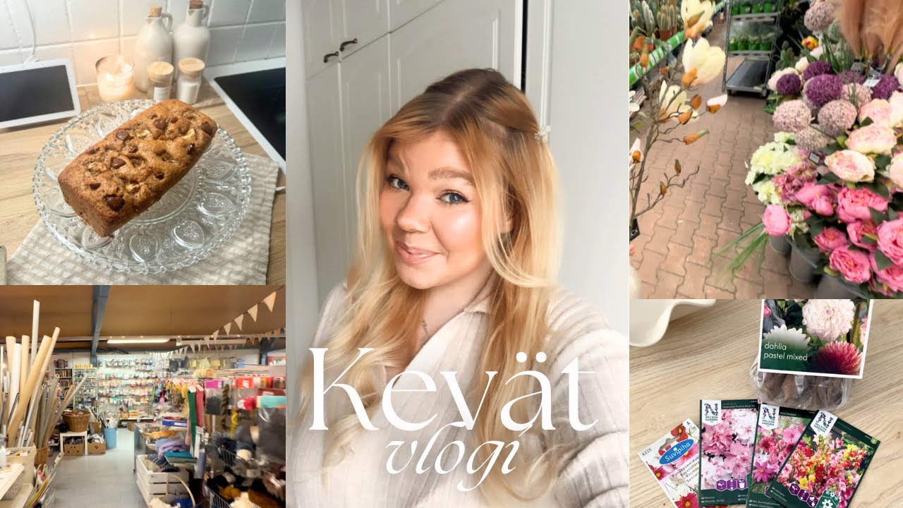 KEVÄT VLOGI | Kirppistellään, kylvetään siemeniä, leivotaan banaanileipää & takatalvi iski ! 💗✨🌸