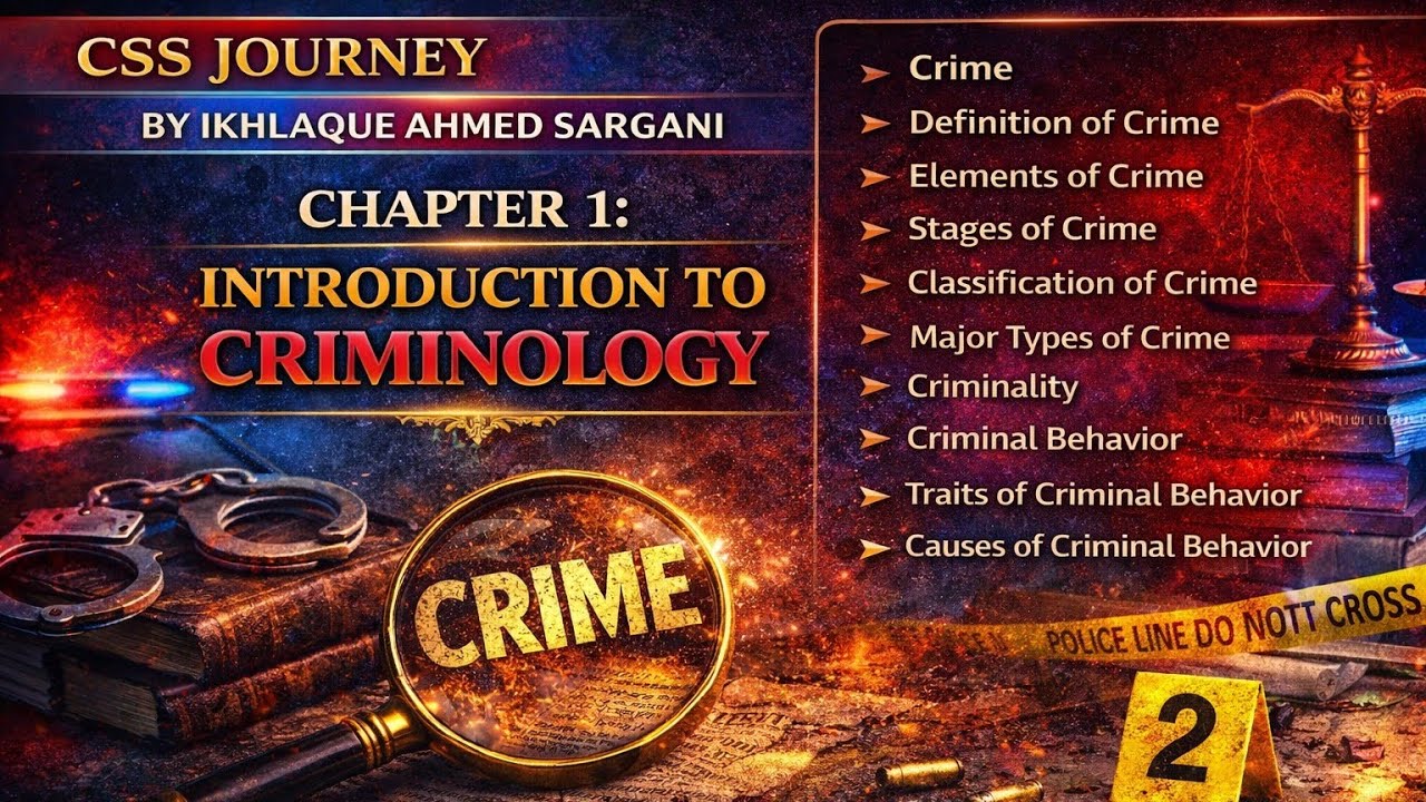 Crime | Criminology CSS | Chapter 1 Explained CSS PMS Perpration 