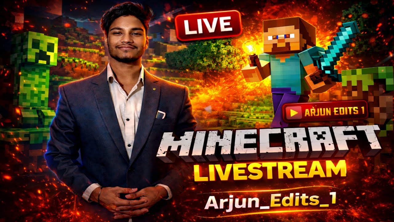 👉 Minecraft Live 🔴 With Arjun_edits_1 | Survival Hindi Gameplay