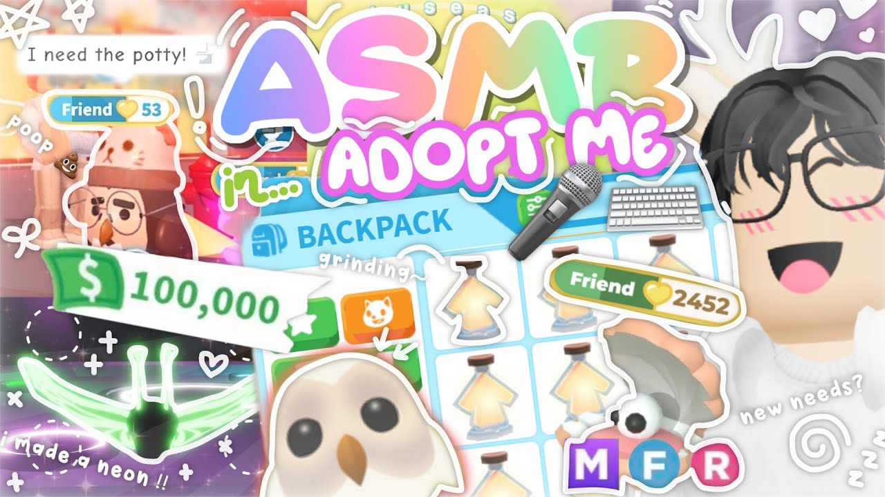 ASMR adopt me gameplay !! (grinding NEW TASKS update :: click~ 🎙)
