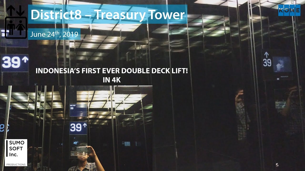 [4K] Indonesia's FIRST EVER Double Deck Lift/Elevator! - District8 - Treasury Tower, Jakarta (Mid)