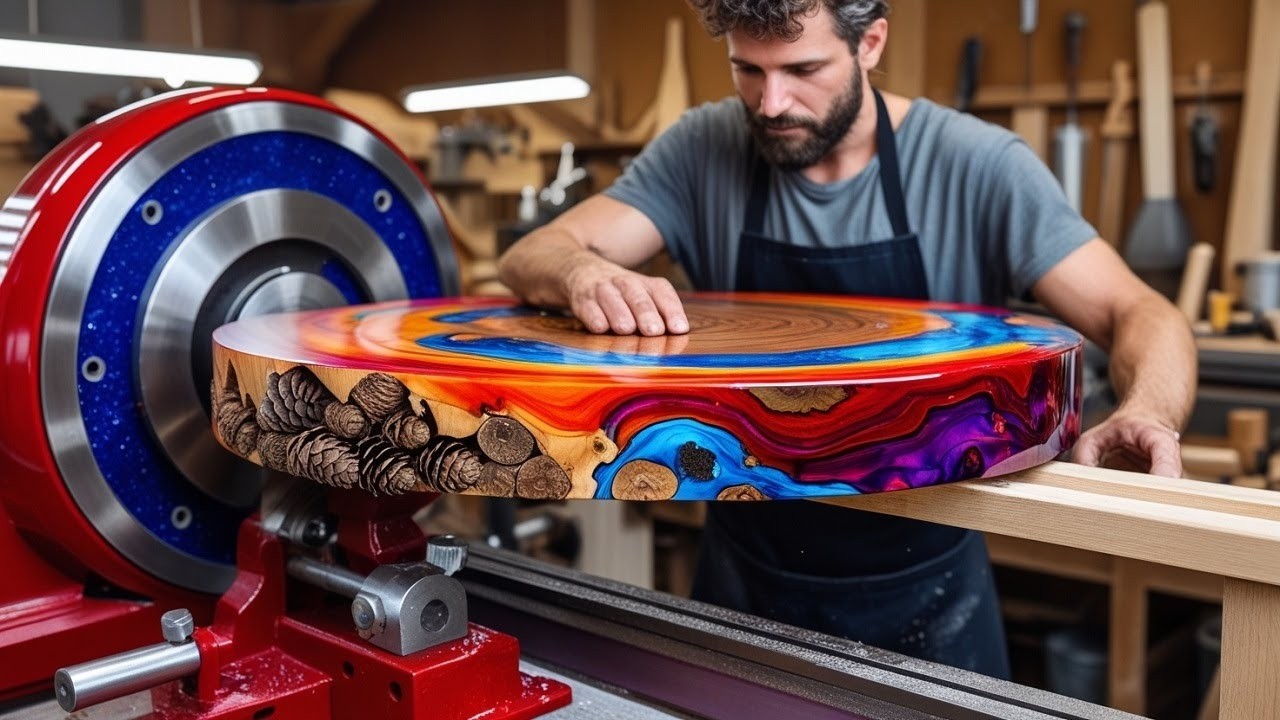 The Perfect Combination Of Pine Cones And Epoxy Glue With The Talented Hands Of The Craftsman!