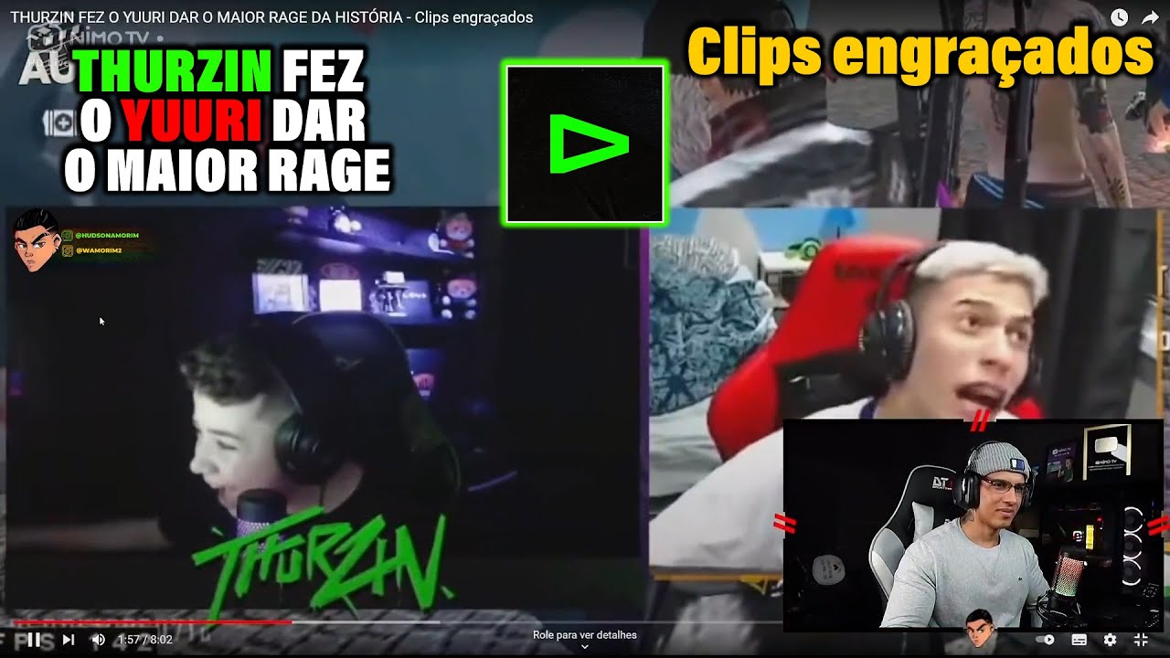 HUDSON AMORIM REAGINDO THURZIN FEZ O YUURI DAR O MAIOR RAGE DA HISTÓRIA - Clips engraçados