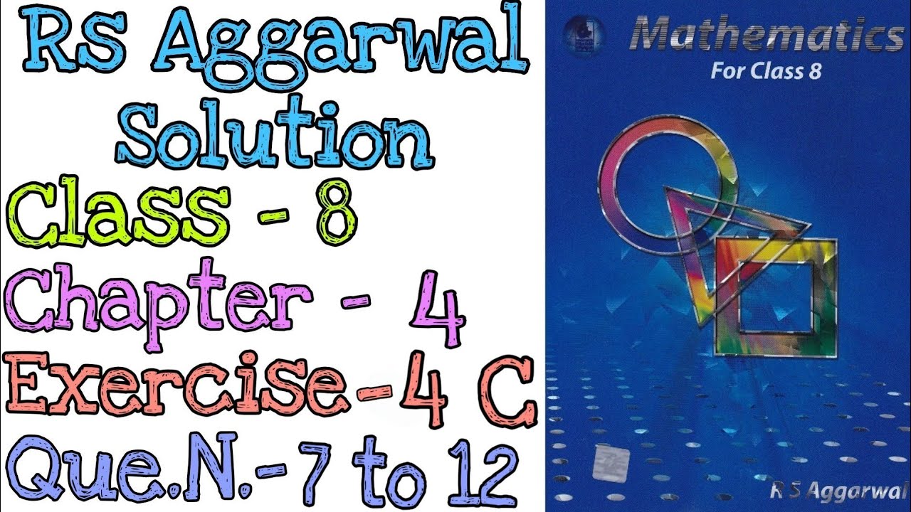Cubes and cube roots | Class 8 Exercise 4C Question 7 - 12 | Rs Aggarwal | @mdsirmaths