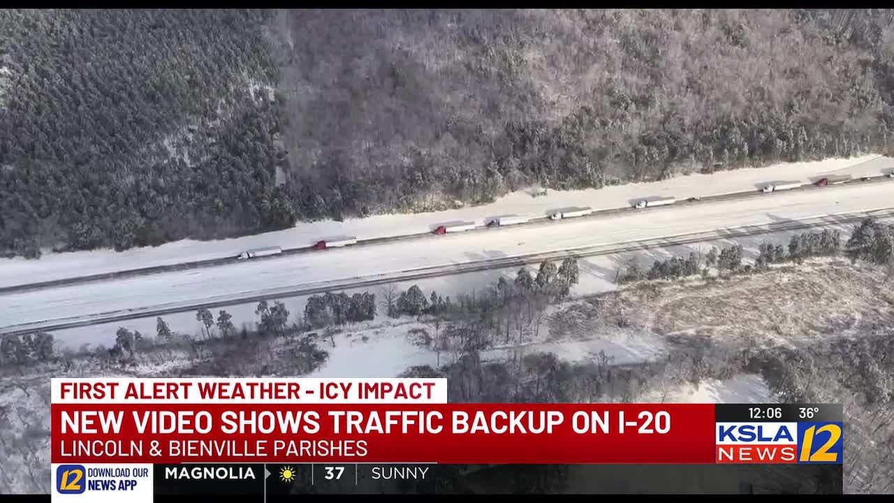 Hundreds stranded on I-20 in northeast Louisiana due to icy conditions