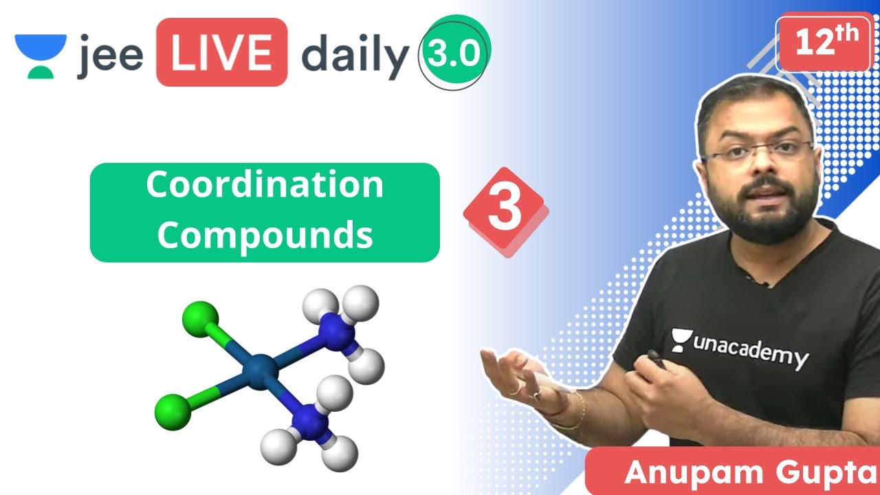JEE 2022: Coordination Compounds L3 | Unacademy JEE | IIT JEE Chemistry | Anupam Gupta