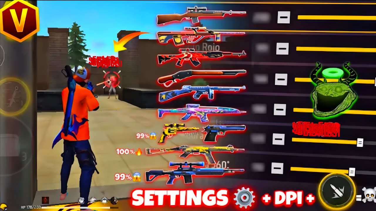 All Gun Headshot Sensitivity Setting After New OB51 Update | Free Fire Max Auto Headshot Sensitivity