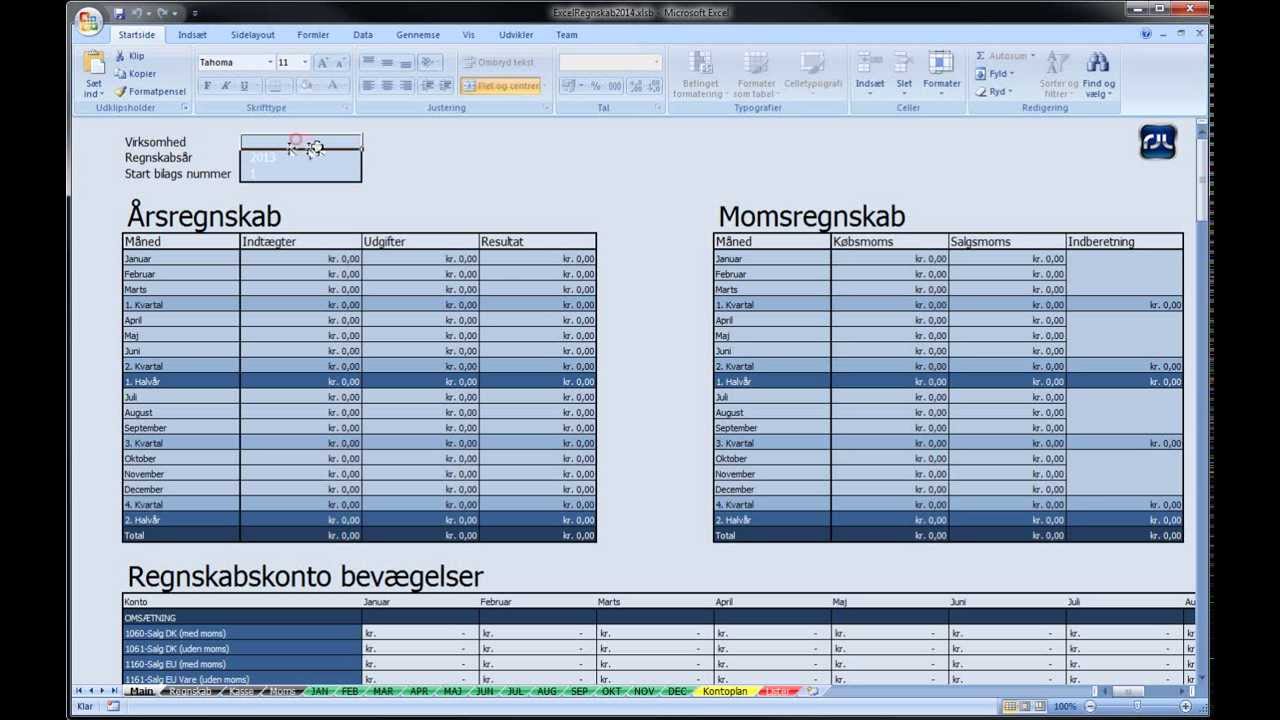 Excel og Open Office Regnskabsprogram