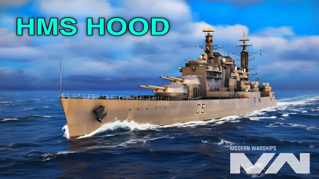 Battleship HMS HOOD domination attack - Modern Warships mobile gameplay