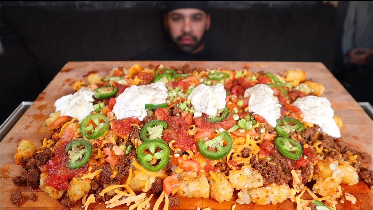 (ASMR) LOADED TATER TOTS MUKBANG