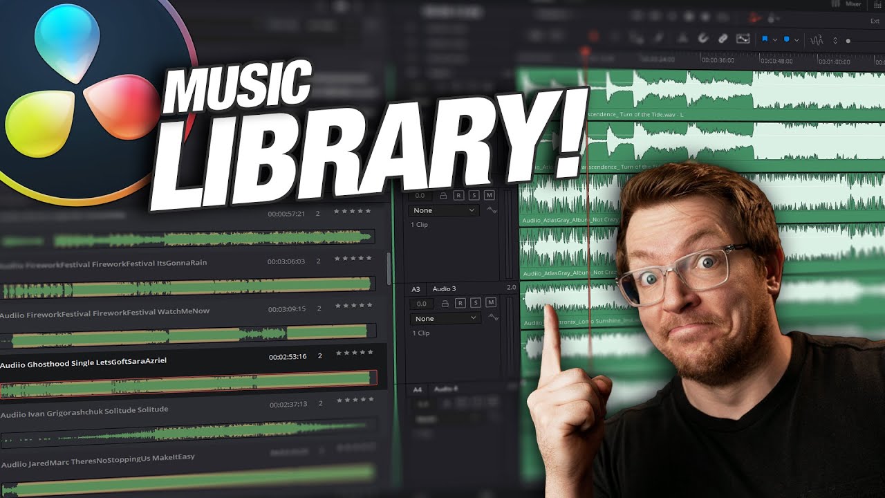 АУДИОбиблиотека в Davinci Resolve!