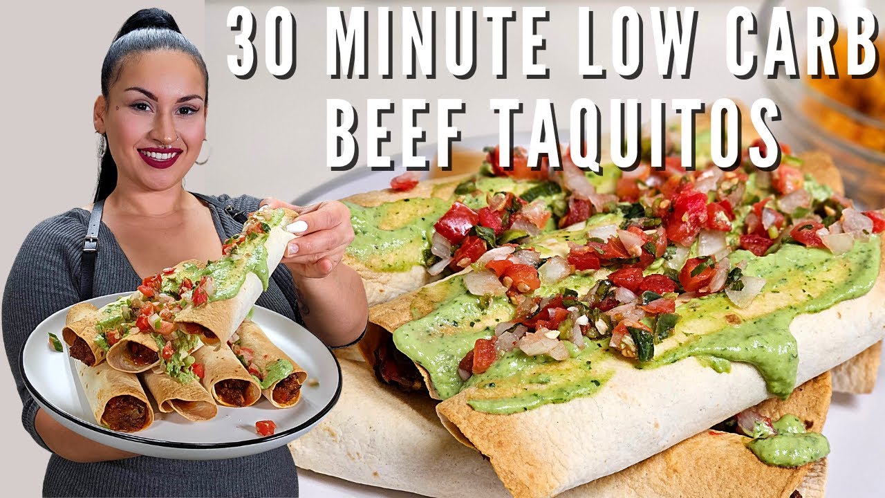 30 minute low carb beef taquitos | Quick Easy weeknight dinner
