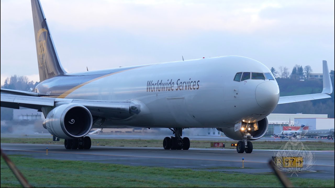 UPS 767-34AF(ER) Taxi And Takeoff From Boeing Field