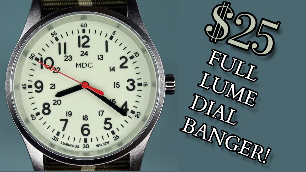 A Full Lume Dial Field Watch for $25! | MDC Glow in the Dark Watch Review #watches #watchreview