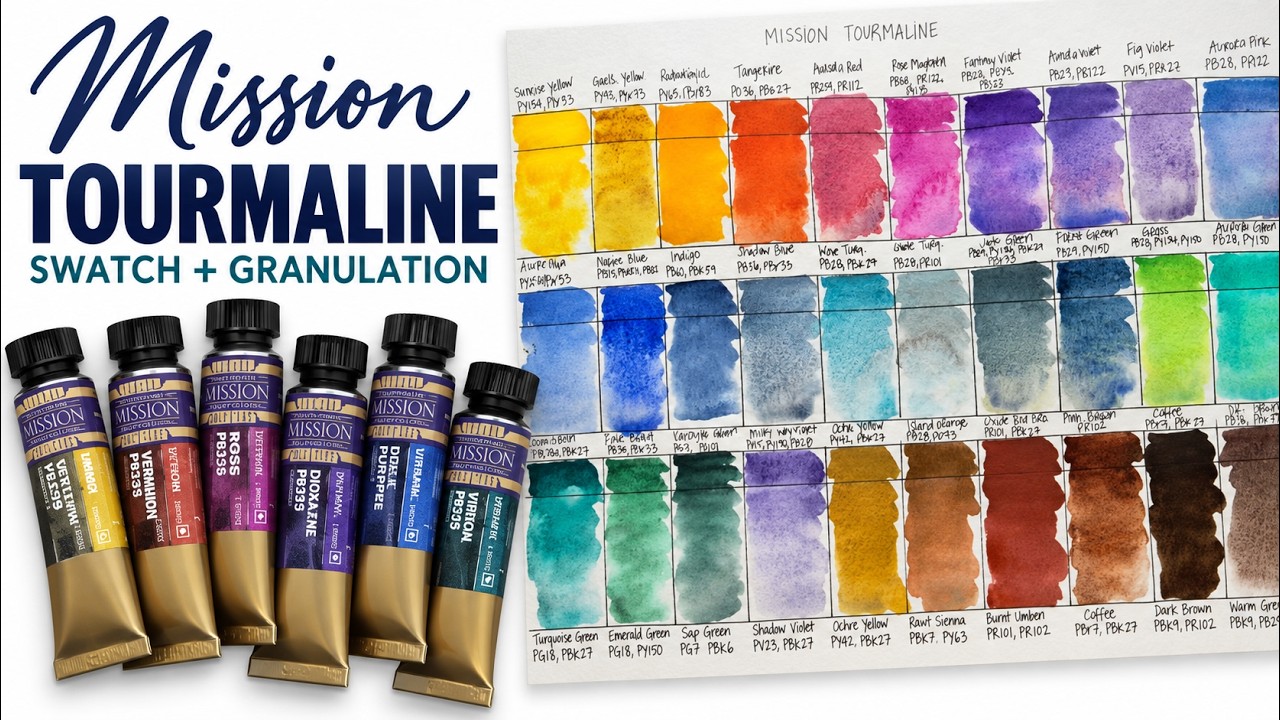 What Happens When You Swatch the Colors in This Paint Set? Mission Tourmaline Watercolors