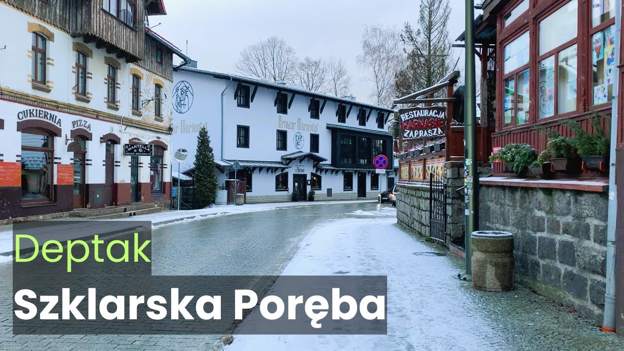 Deptak, ul. 1-Maja w Szklarskiej Porębie po remoncie (rano)