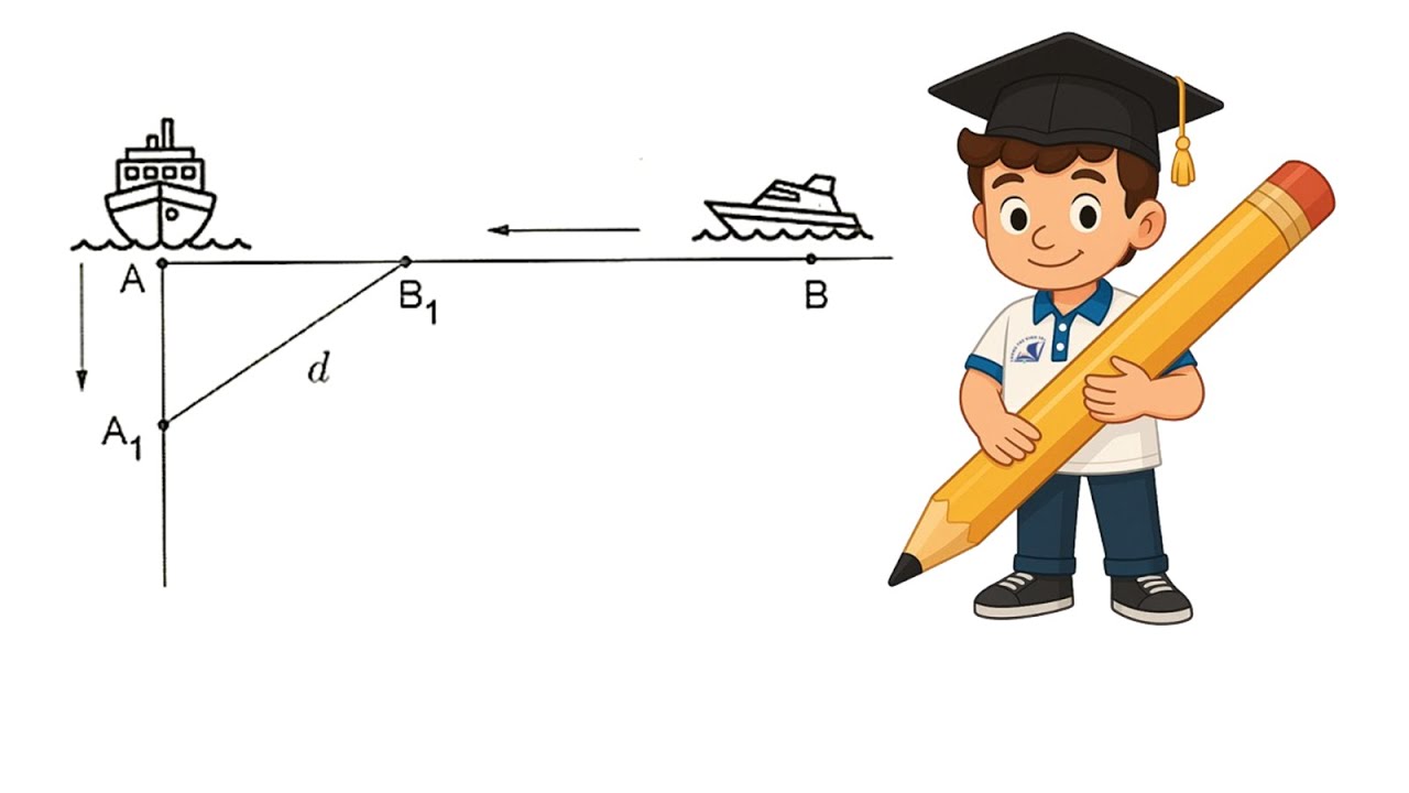 TOÁN THỰC TẾ LỚP 12 - Hai con tàu A và B đang ở cùng một vĩ tuyến và cách nhau 5 hải lí.