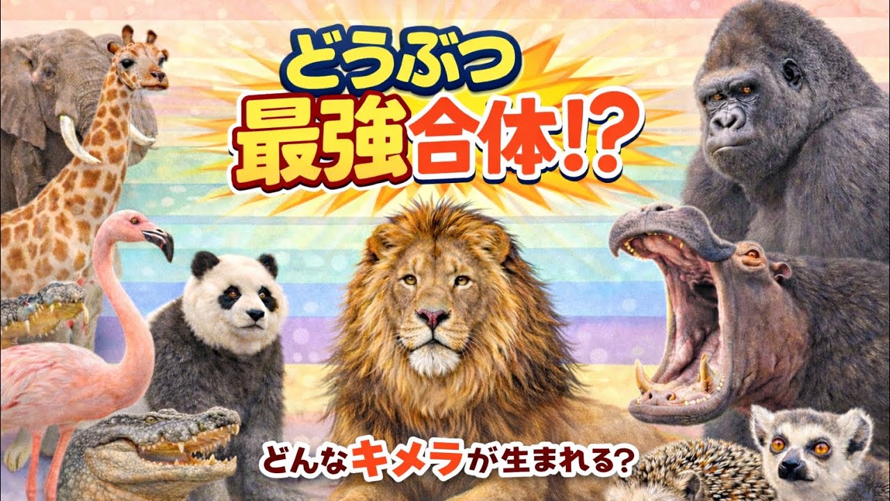 【ふしぎ動物】いきものを合体？どうぶつえんや不思議が好きな子集まれ‼︎キメラの世界☆