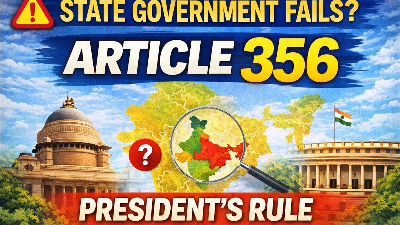 Article 356 in Indian Constitution | President’s Rule | UPSC Polity Lecture #upsc 