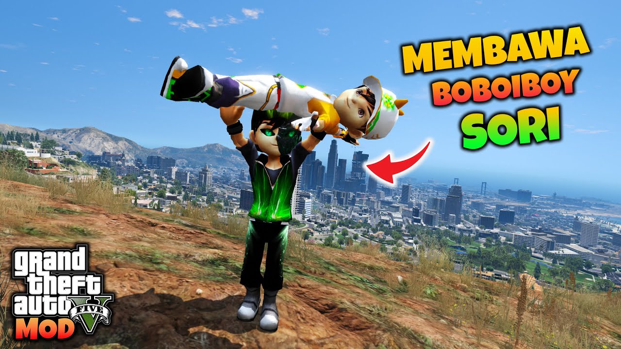 GTA 5 MOD BOBOIBOY KUASA SORI DI BAWA BOBOIBOY KUASA JAHAT