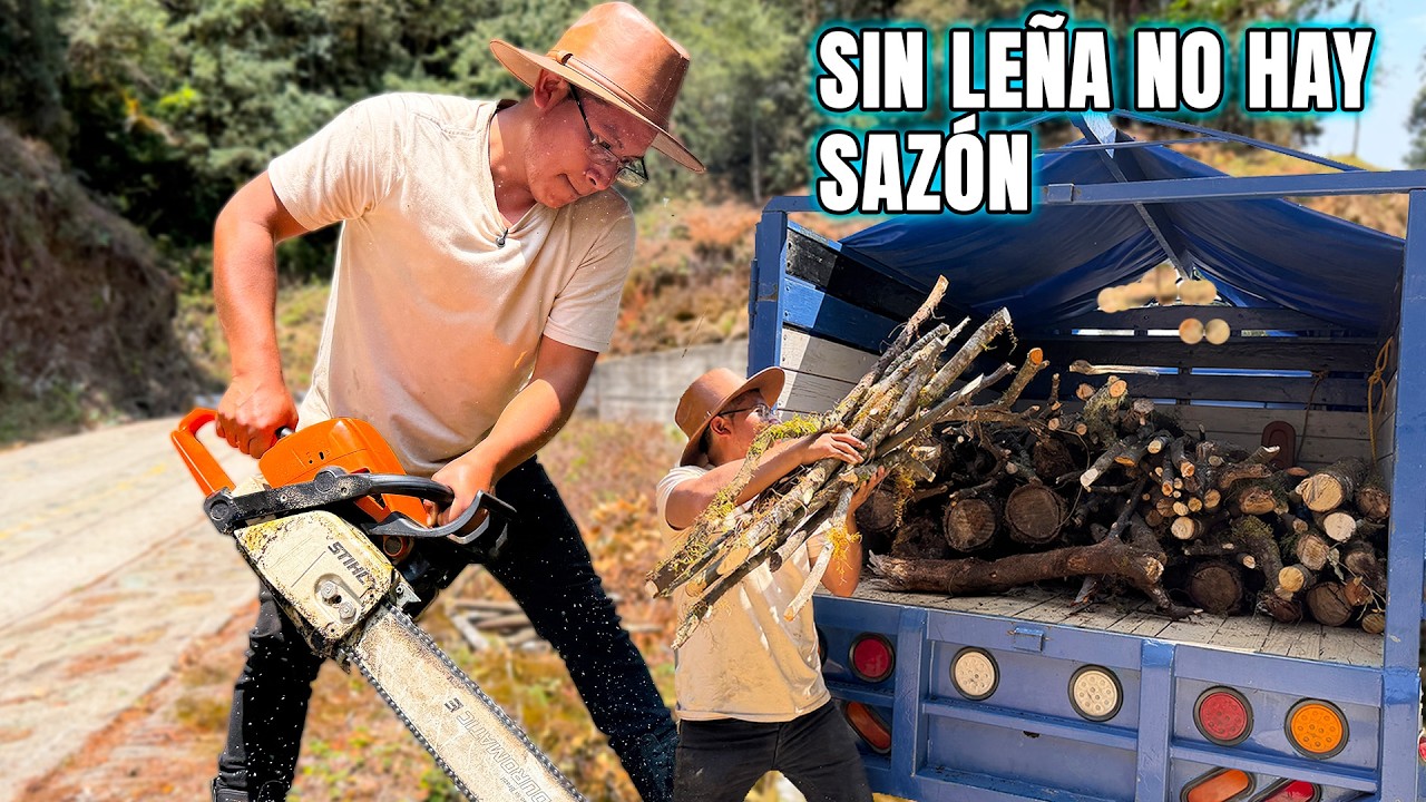 Salimos al bosque a recolectar leña, sin esto no hay fuego para cocinar