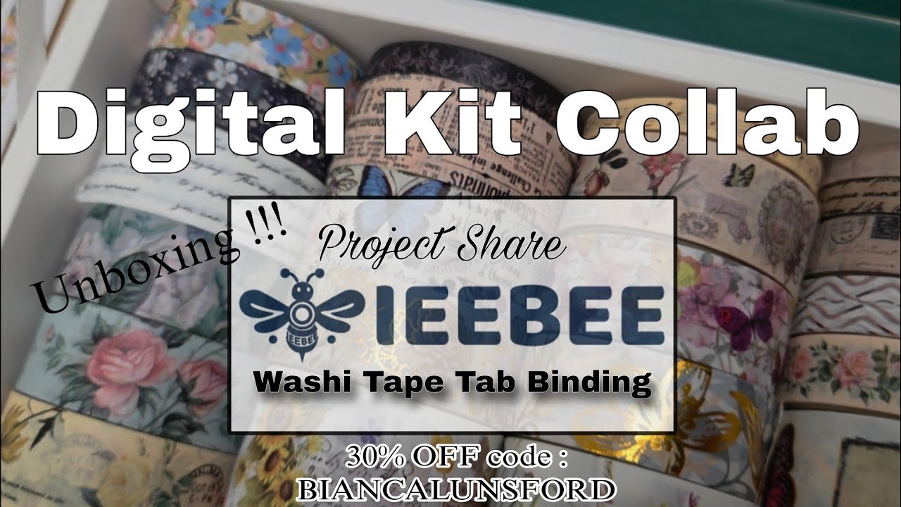 Fun Washi Tape Unboxing | Tab Binding | Digital Journaling Kit Project Share | Project Flip Through 