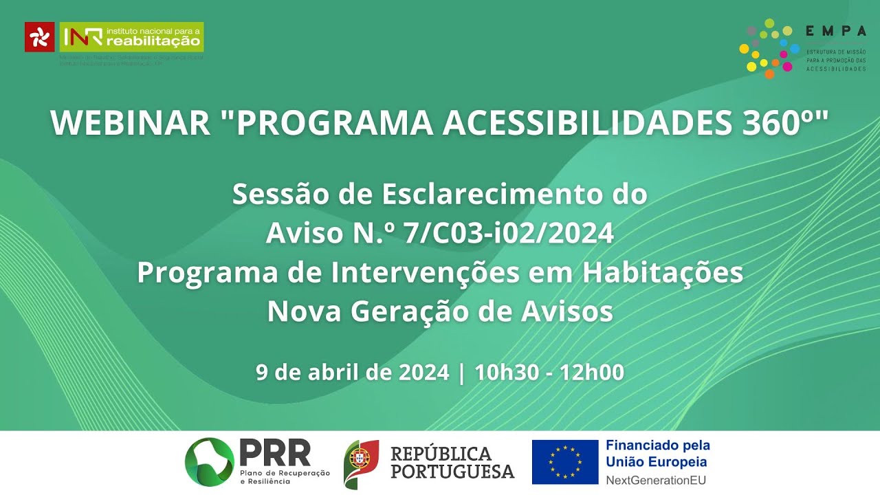 Sessão de Esclarecimentos sobre o Programa de Intervenções em Habitações   Aviso 7   PRR