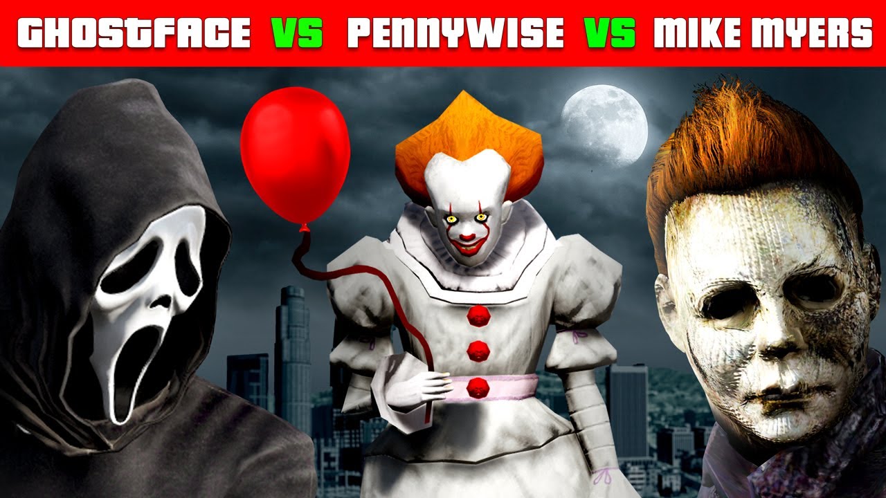 GHOSTFACE vs PENNYWISE vs MICHAEL MYERS in GTA 5!