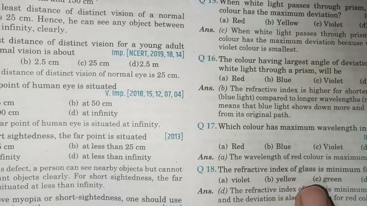 #Q18 #PYQ #Thehumaneyeandthecolourfulworld #Class10thscience #Class10thphysics