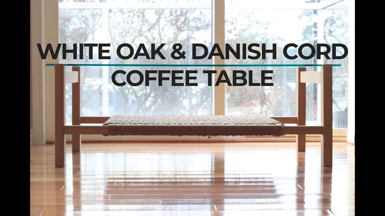 White Oak and Danish Cord Coffee Table