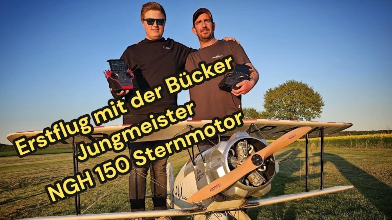 Erstflug mit der BückerJungmeister / NGH GF 150 R5 Sternmotor