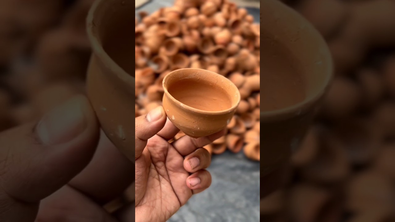 How to Make Clay Tea Cups in Indian Village #shorts